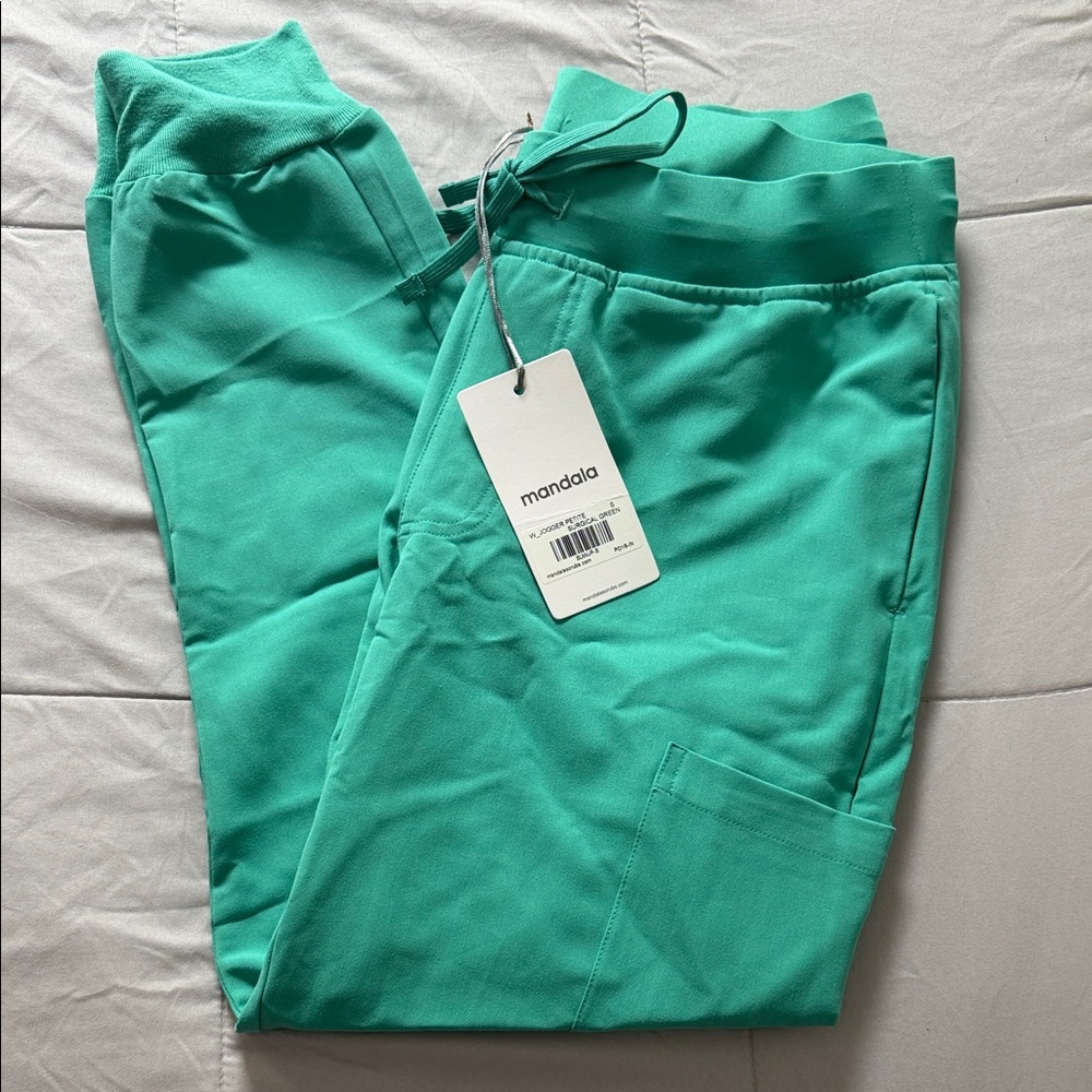 Mandala Teal Jogger Scrub Pants